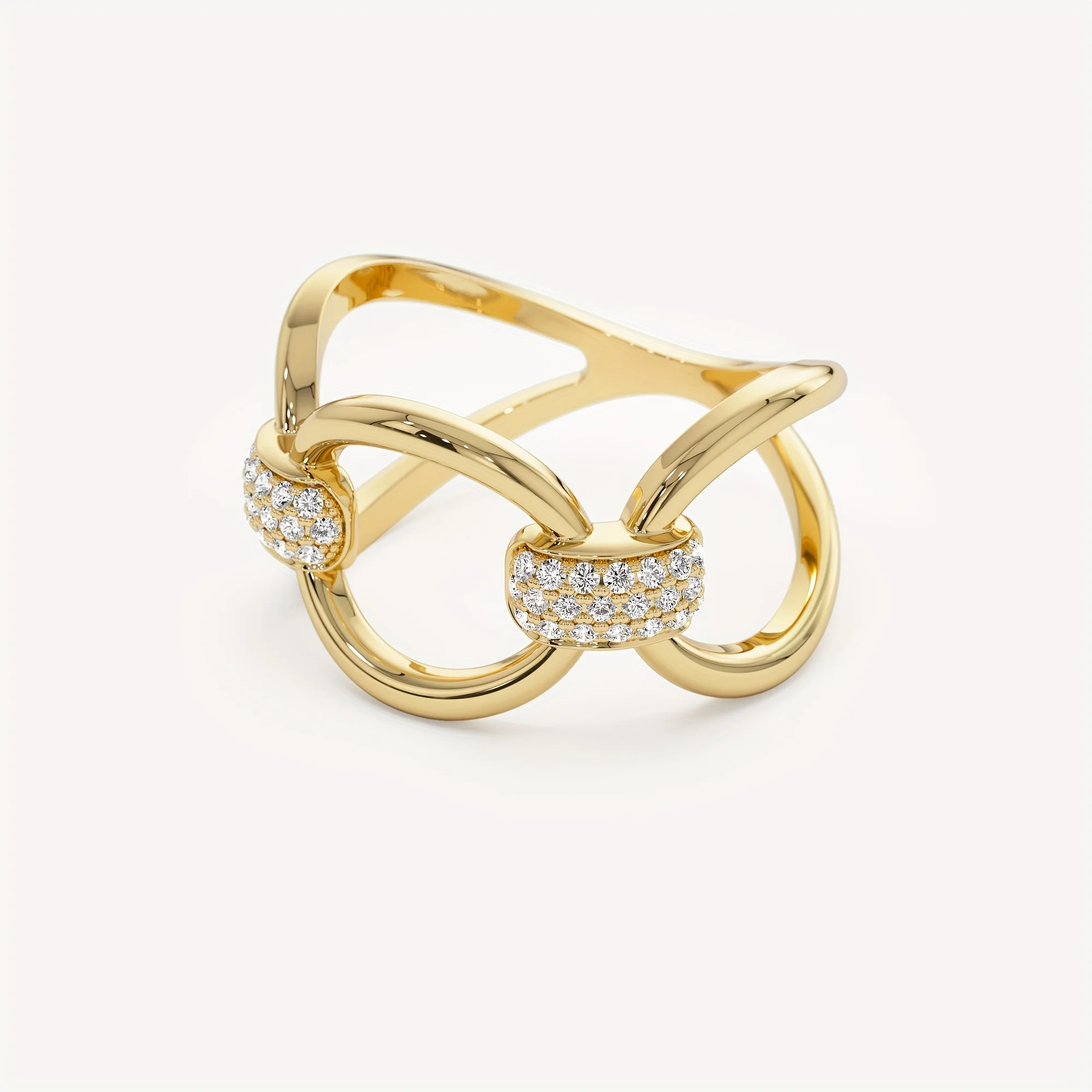 Уникальное роскошное кольцо с паве лошадиных бит простое и удобное