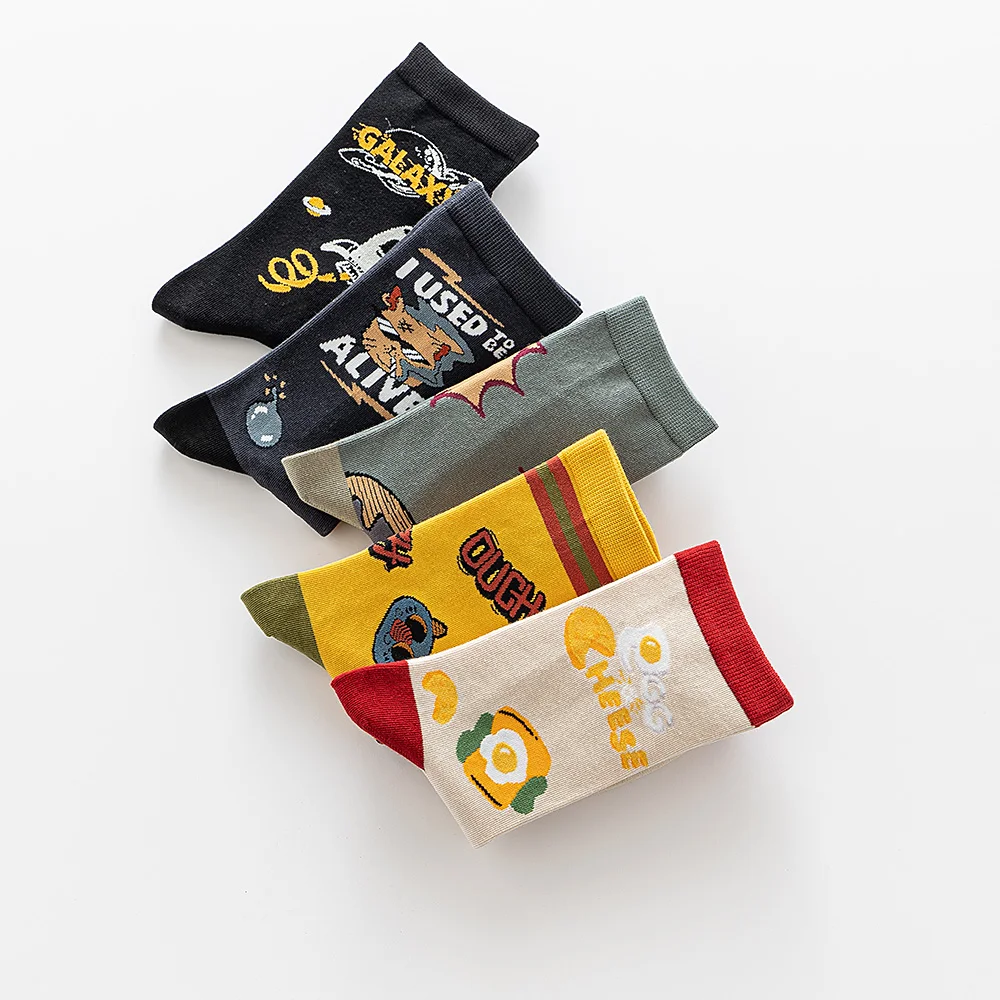 Original Quirky Cat Socks Men's And Women's Cute Europe Ins Tide Socks Cartoon Trend Art Street Skateboarding Mid-tube Socks