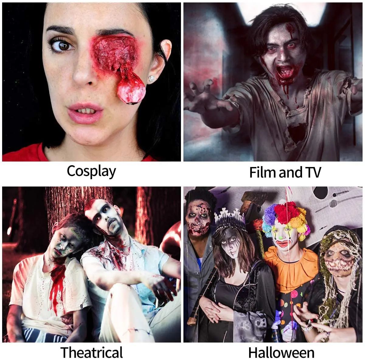 Halloween Fake Scars Wax Special Effects Cosplay Makeup Kit Professional Body Nose Face Wound Modeling Scar Festival Stage |