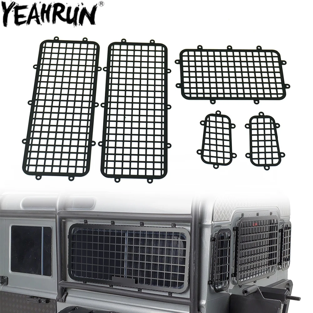 

YEAHRUN 5 шт. металлическая сетка для защиты окон для 1/10 RC Crawler Car TRX4 Defender, обновленные аксессуары