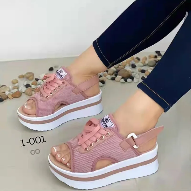 

Women's Hook&Loop Sandals 2022 Heels Sandals Summer Shoes Women Platform Sandalias Soft Wedges Sandales Zapatillas Zapatos Mujer