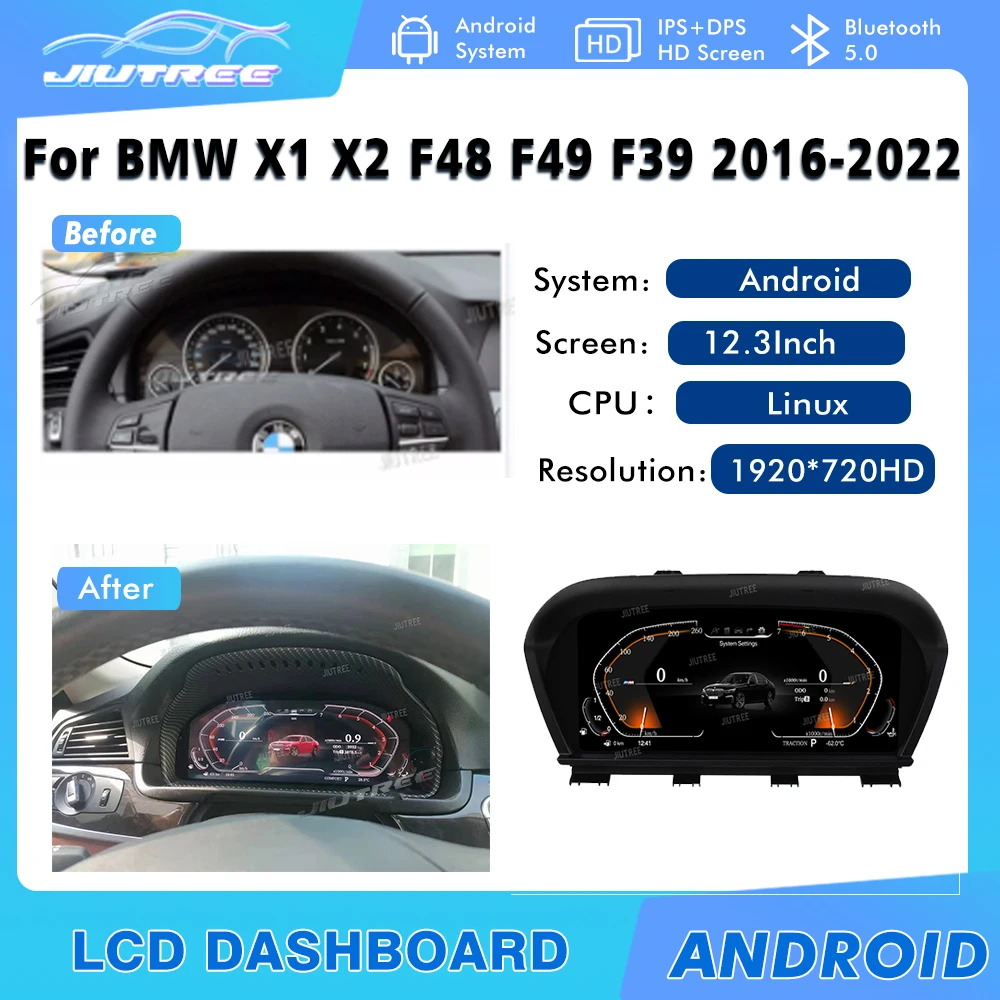 

12,3 дюймов для BMW X1 X2 F48 F49 F39 2016-2022, новейший оригинальный Автомобильный цифровой кластер, инструмент, ЖК-дисплей, Speedmeters, приборная панель, плеер