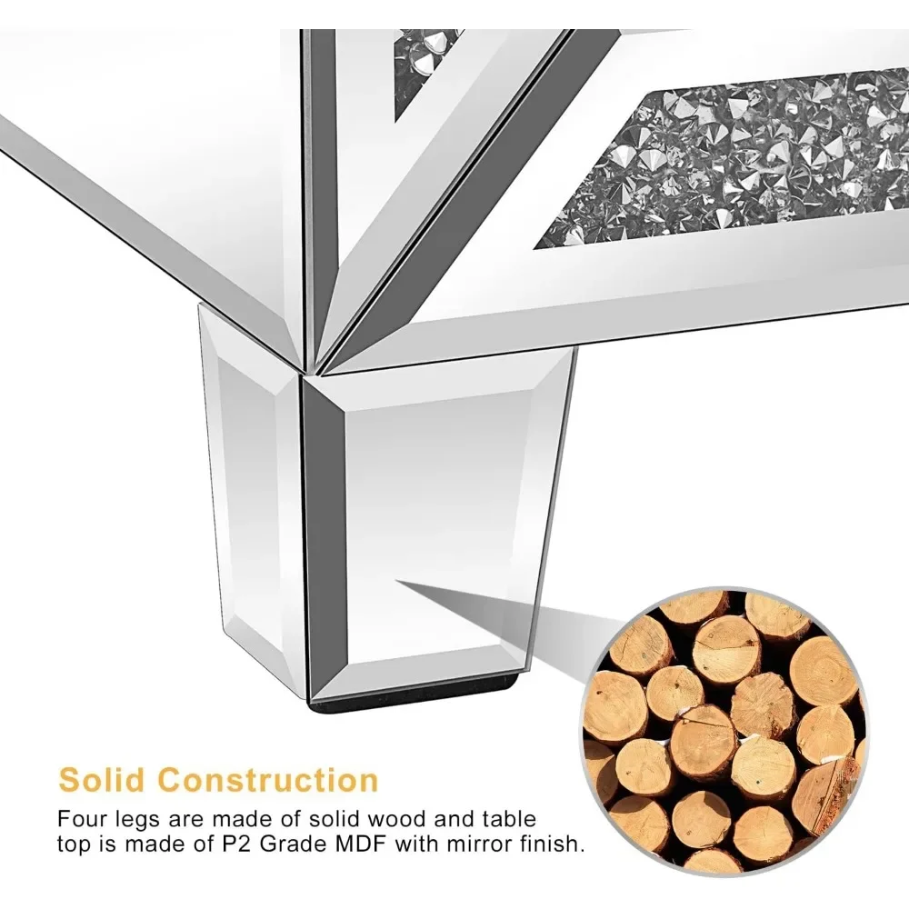 Винтажный стеклянный стол серебристая Ночная подставка 23 Вт для спальни