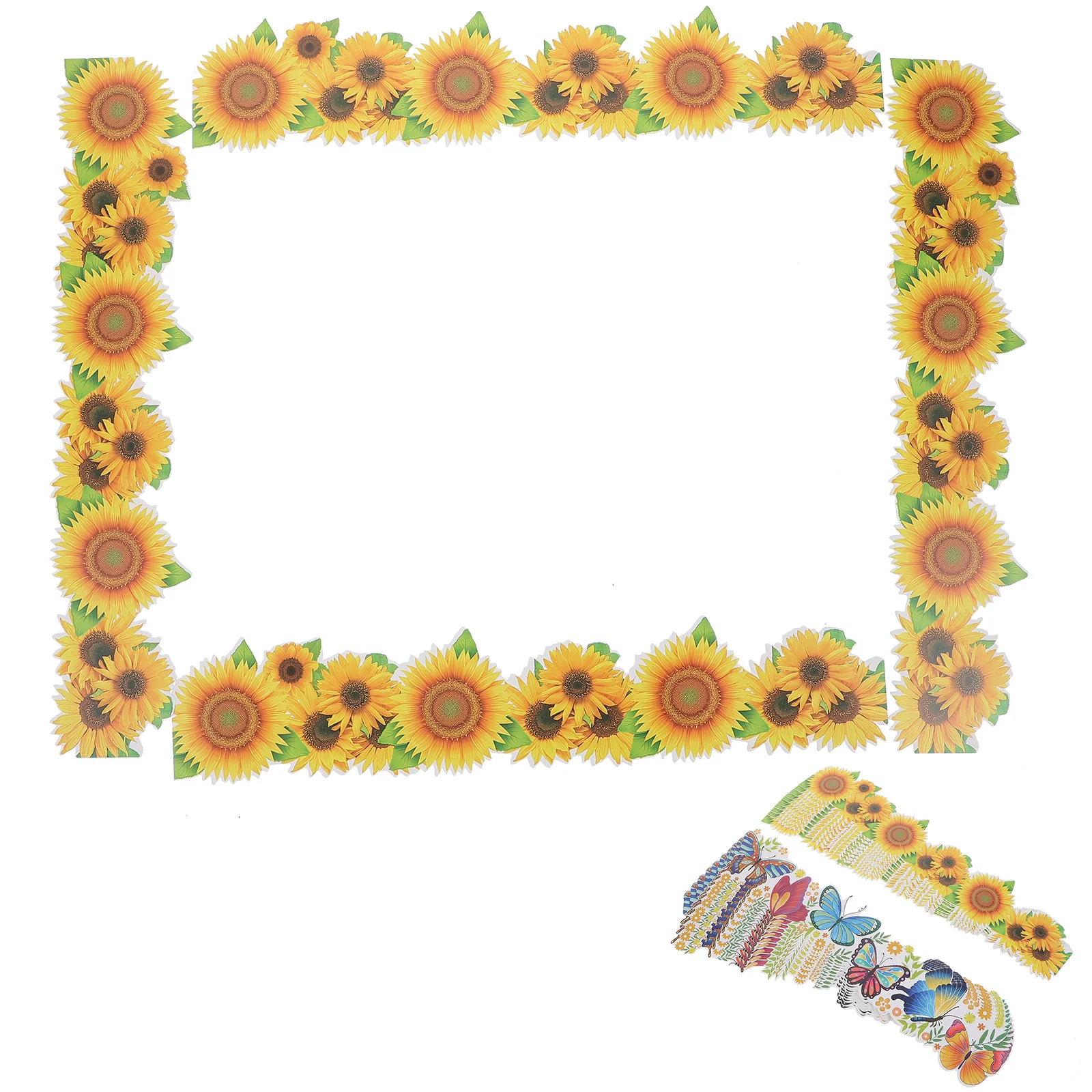 

20 Sheets Sunflower Bulletin Board Border Paper Decorations Classroom Wall Sticker