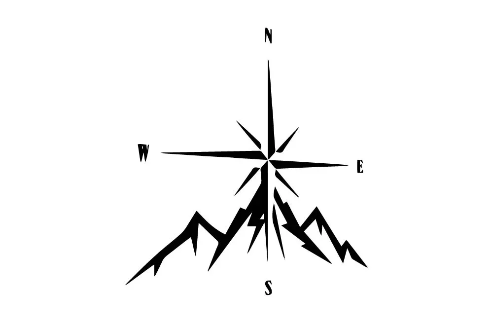 

Наклейки на тело, водонепроницаемые автомобильные аксессуары, наклейки на автомобиль с горой и компасом, большой художественный узор, художественный винил