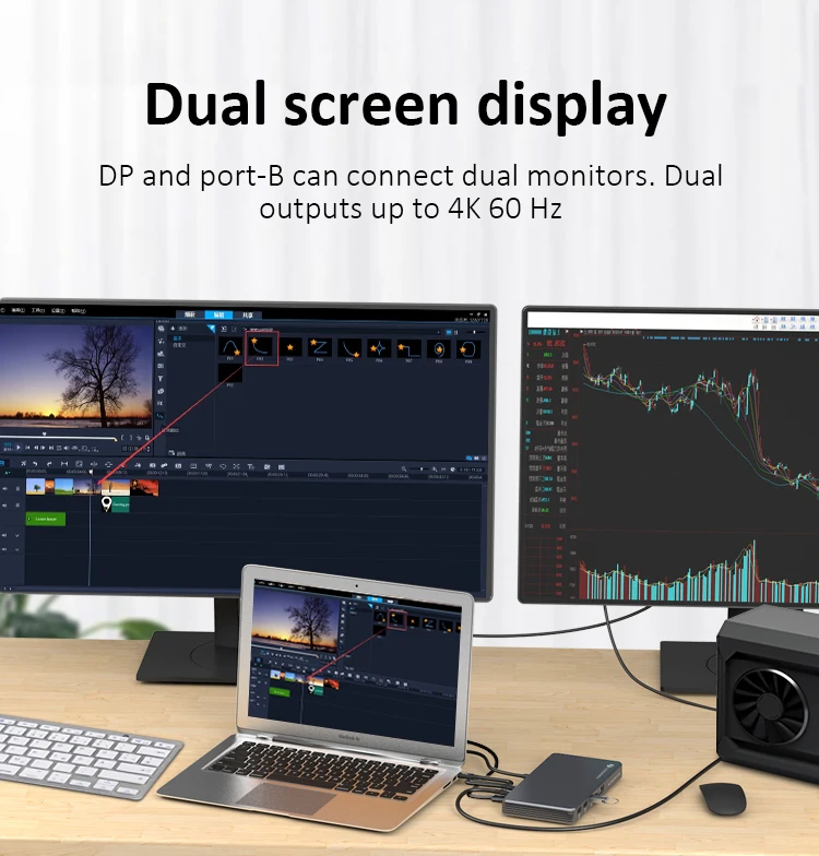 Док-станция 8K со встроенным слотом NVME и NGFF SSD для ноутбука