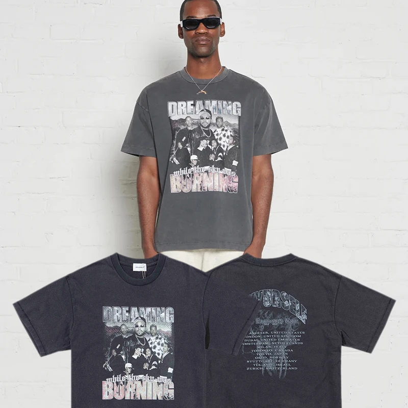 

Футболка Askyurself в стиле хип-хоп для мужчин и женщин, хлопковая свободная с коротким рукавом, с портретным принтом певицы, винтажная брендовая одежда