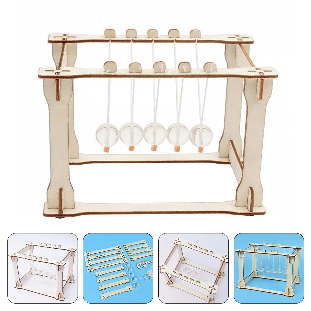 

DIY Newton's Cradle Balance Ball Scientific Toy Material Wood Toys Desk Decorations Physical Science Props Assembly
