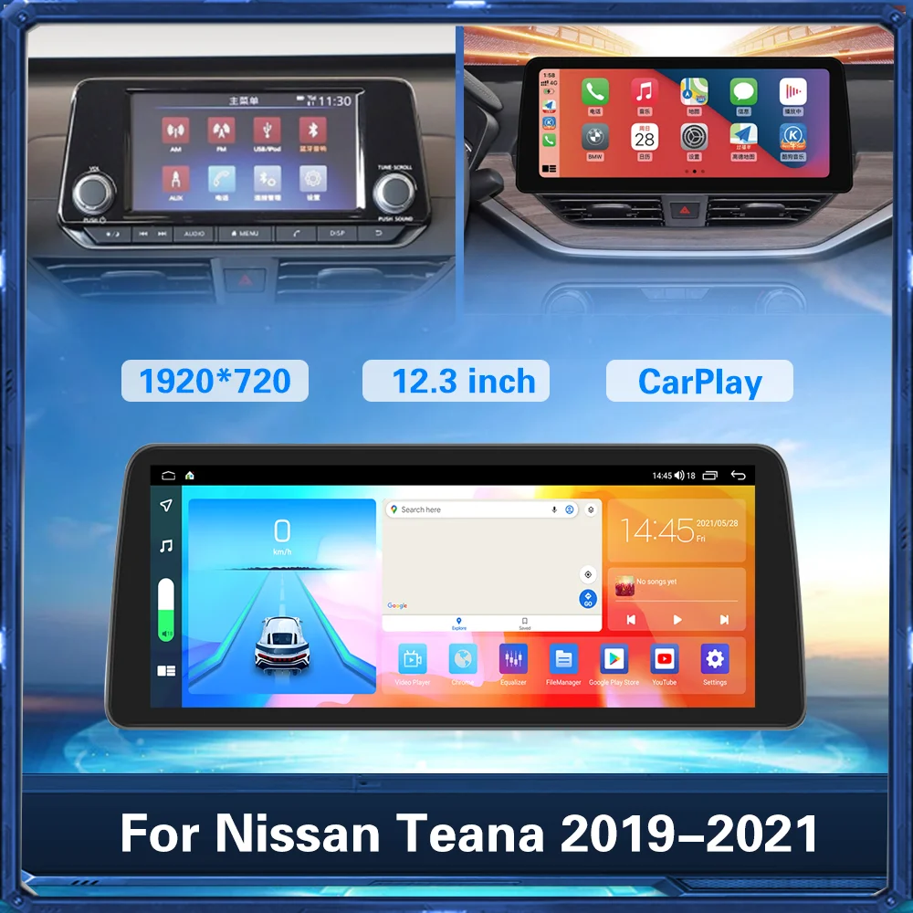 

Android Car Radio For Nissan Teana 2019-2021 128GB Car Multimedia Player GPS Navigation Stereo receiver Head Unit Tape Recorder