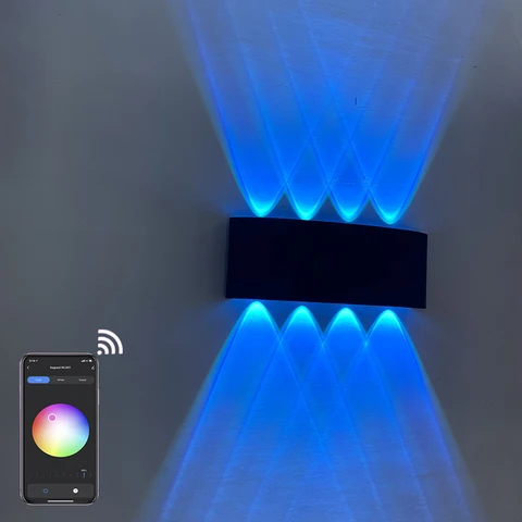 Tuya Умный дом WiFi приложение контролируется 85-265 в RGBW IP65 Алюминиевый Современный Водонепроницаемый светодиодный садовый светильник Открытый Вверх и Вниз Настенный бра