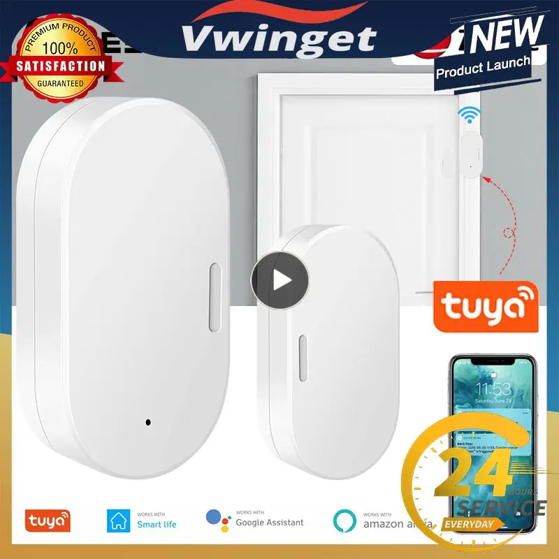 

Умная сигнализация безопасности в режиме реального времени Alexa, дверные детекторы, удаленный мониторинг Tuya, умный дверной и оконный магнитный датчик Zigbee, беспроводной