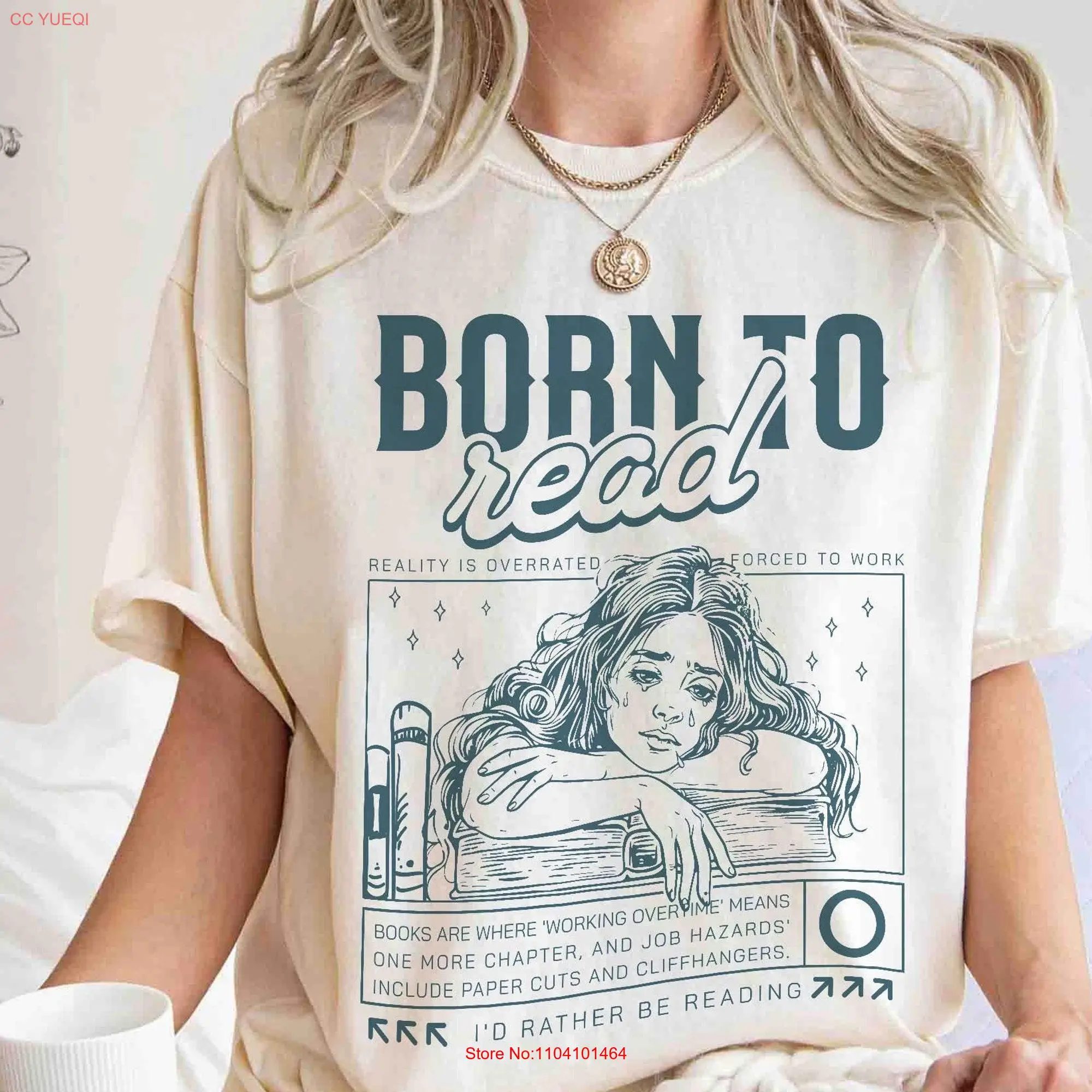 Забавная футболка Born to read с длинным или коротким рукавом