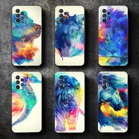 watercolor dog wolf lion animal phone case for samsung galaxy s8 s8 plus s9 s9 plus s10 s10e s10 lite 5g plus silicone cover