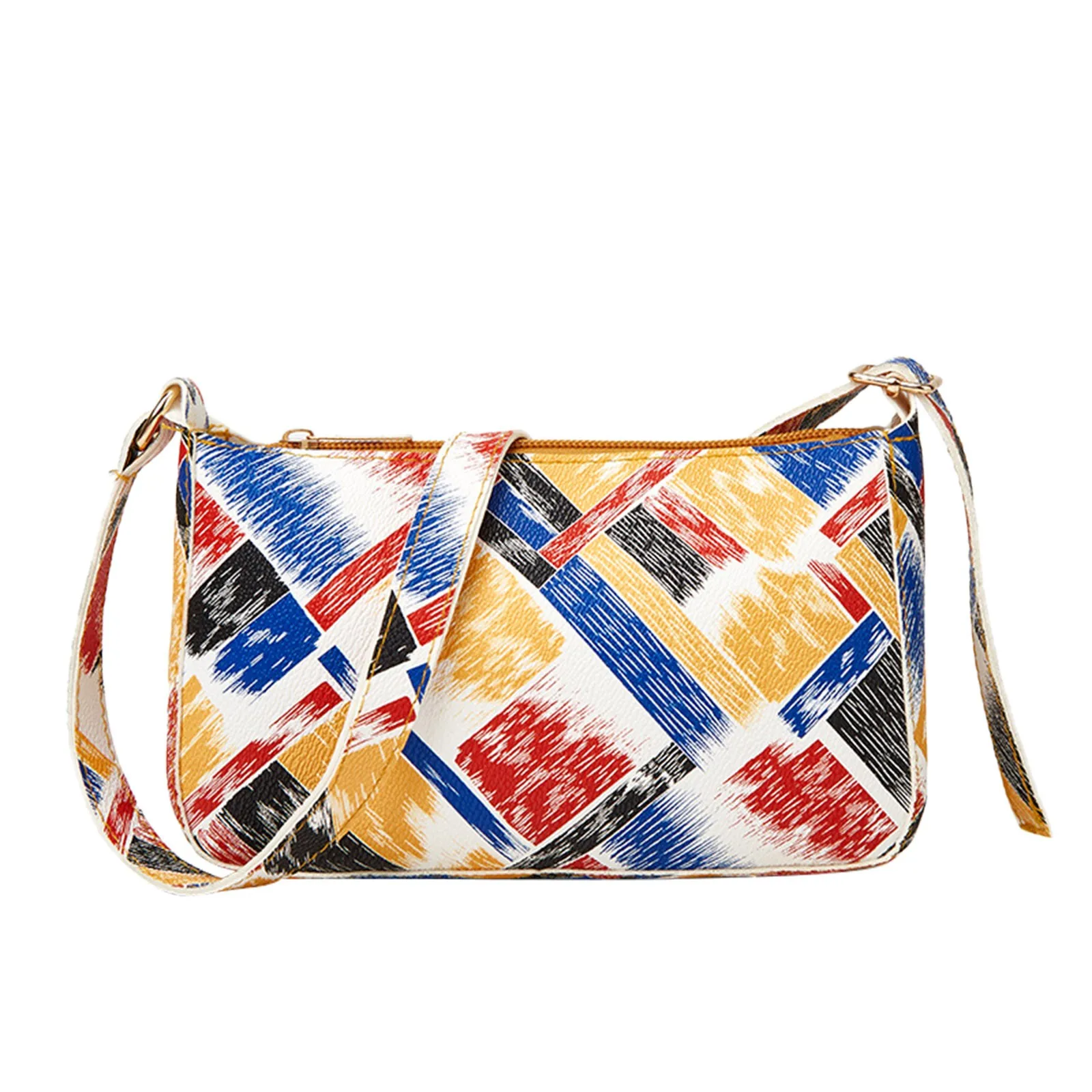 

Messenger Bag Bicycle Shoulder All-match Bag Women's Bag Rainbow Print Underarm Bag Messenger Bags Purse with Cup Holder inside