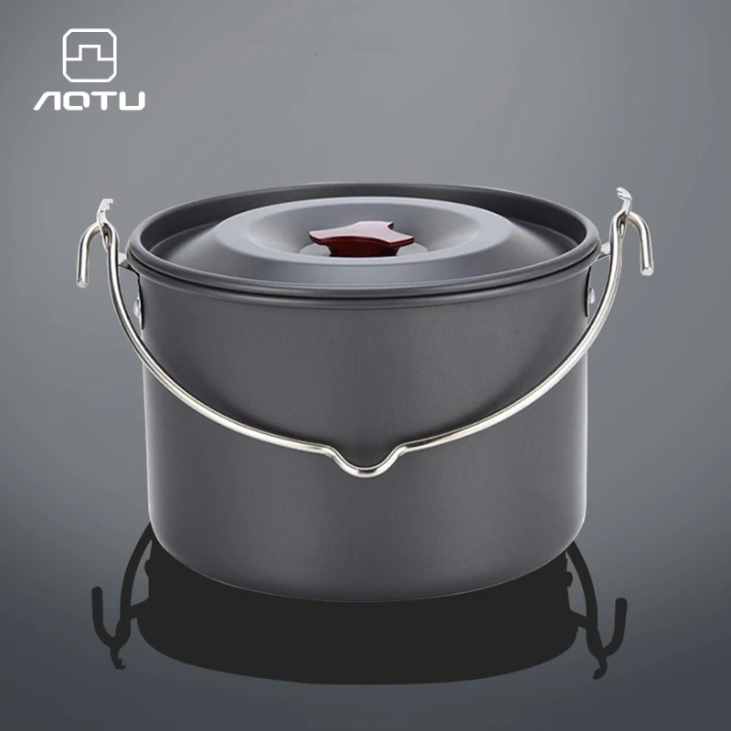 

4L Camping Hanging Pot Cookware Outdoor Tableware 4-6 Persons Picnic Cooking Firewood Pot Fishing Hiking Kitchen Equipment