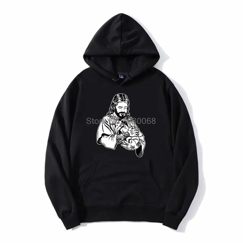 

Hoodie Atheist Jesus Loves Satan Baphomet Goat Unisex Men Fleece Hoodies Hooded Sweatshirt Streetwear