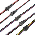Электрический кабель-переходник 22AWG JST SM 23456 Pin, вилка папа и мама, для светодиодной ленты, 15 см, черные, красные провода