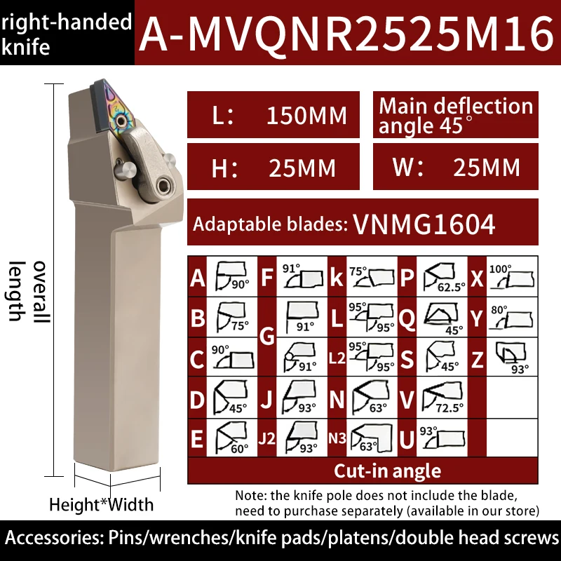 

Высокоточный внутренний выходной цилиндрический токарный держатель инструмента MWLNR2525M08 Вибростойкий внутренний держатель инструмента охлаждающей жидкости