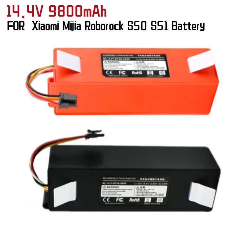 

Original 9800mAh Replacement Battery for Xiaomi Mi Robot Xiaomi Mijia Roborock s50 s51 Robot Vacuum Cleaner Li-ION 14.4V Battery