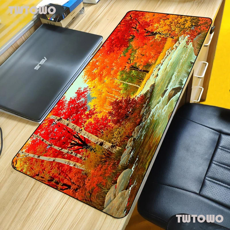 

Maple Landscape Mousepad Computer Custom HD Large keyboard pad Mouse Mat Soft Anti-slip Carpet Laptop Office Table Mat Mouse Mat