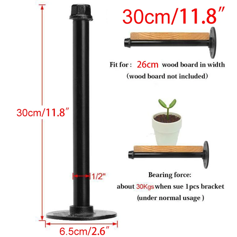 

Pipe Shelf Bracket Iron Industrial Pipe Shelf Bracket Mounting Bracket Holder Storage Holders Racks Home Improvement