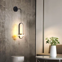 nordic bedroom wall sconce light led bedside lamp luxury modern smple balcony aisle small gold black wall mounted lighting ce