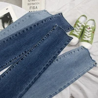 woman jean pant new summer women denim blue jeans trousers ankle length high waisted washed pants street wear new band 2022
