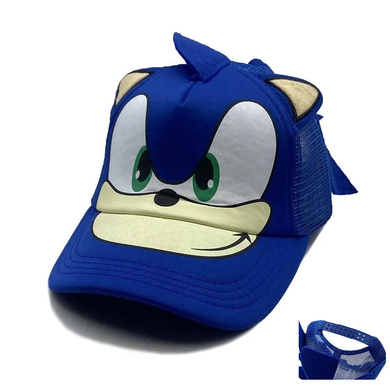 

Anime Cute Blue Sonic Children's Adult Breathable Mesh Cap Cosplay Printed Sun Hat Baseball Cap Gift Prop