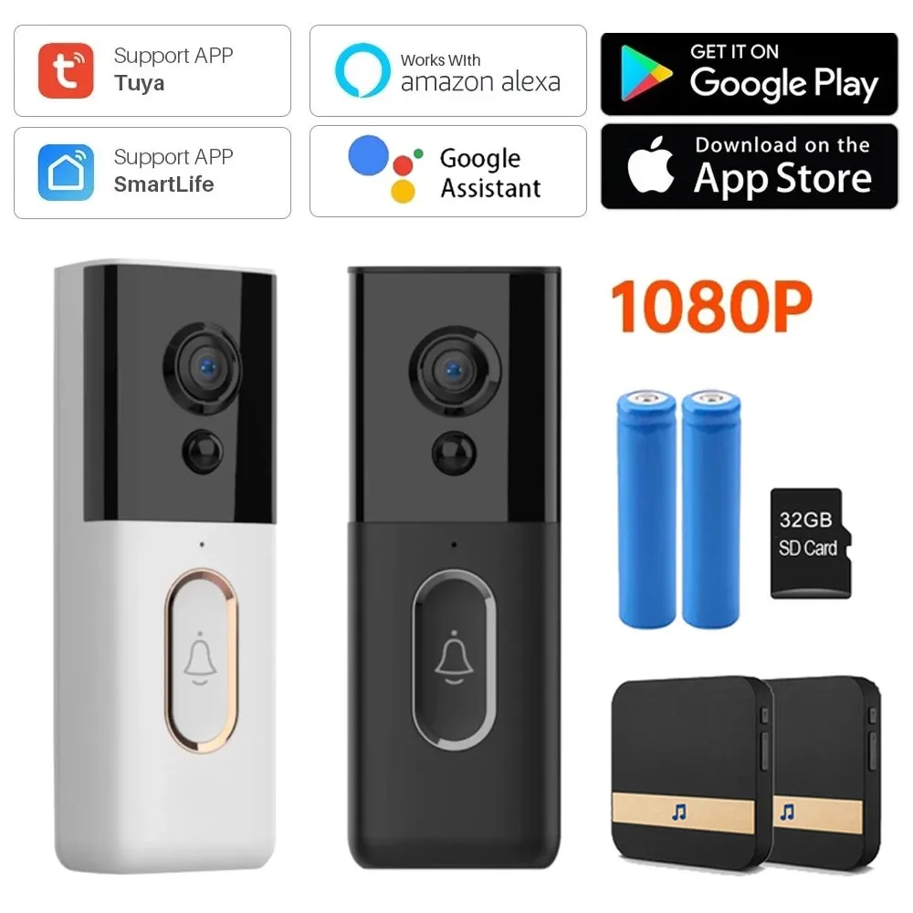 

Tuya Smart Home Video Doorbell Waterproof Night Vision Home Security 1080P FHD Camera Digital Visual Intercom WIFI Door Bell Cam