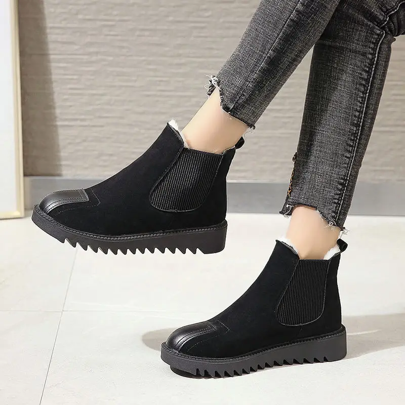 

Snow Boots Women Plus Velvet To Keep Warm 2021 Autumn and Winter New Martin Boots Women Flat Retro Short Boots Women Boots