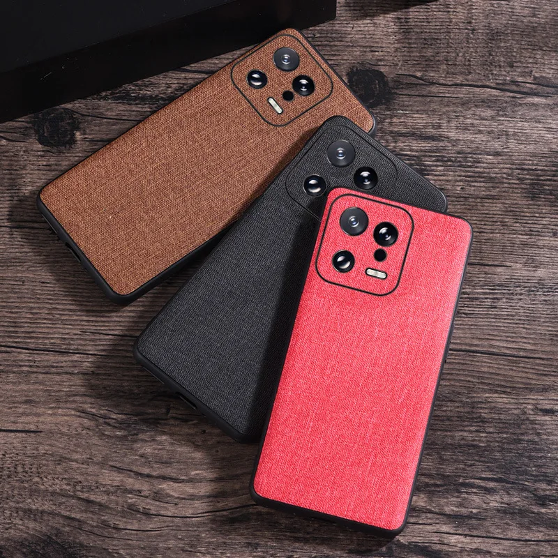 

Fashion Canvas Leather Phone Case For Xiaomi Poco X4 F4 F3 M3 Redmi Note 12 Turbo 11 Pro 10S K60 Pro K50 K40 Gaming Back Cover