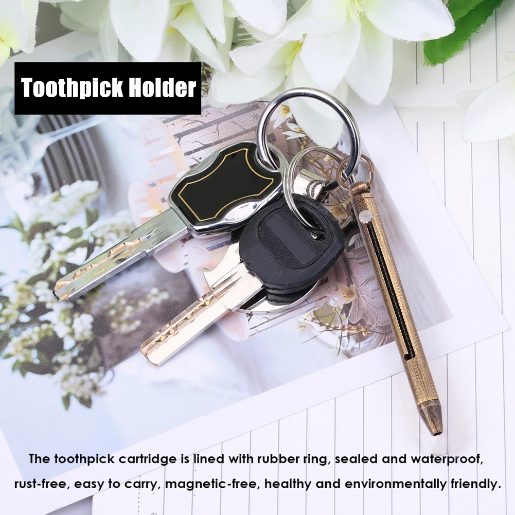 

Держатель Для Зубочисток с пружинным нажимом, модная зубочистка из титанового сплава, уличная вилка для фруктов, необходимые бытовые кухон...