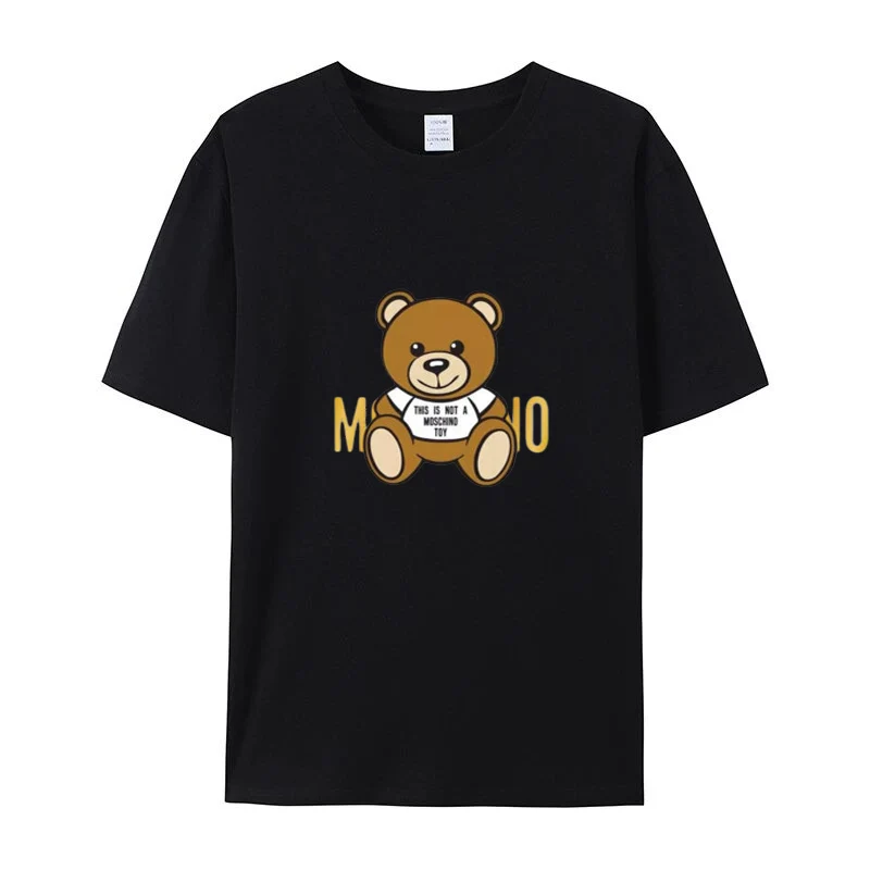 

Men and women's casual popular anime bear summer 100% cotton printed fashion brand short sleeved T-shirt