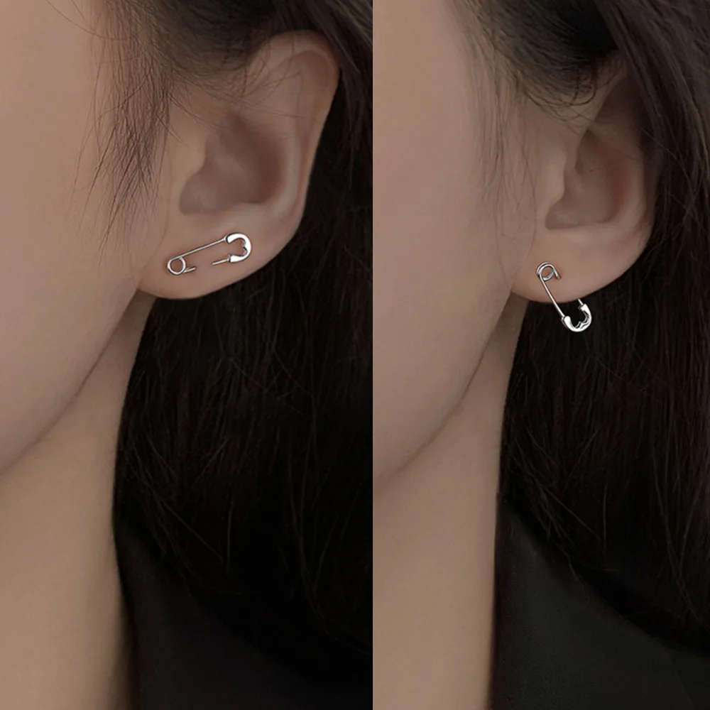 

Minimalist Jewelry Wholesale Gold U-shaped Stud Earrings Paper Clip Pin Metal Silver Color Earrings Jewelry
