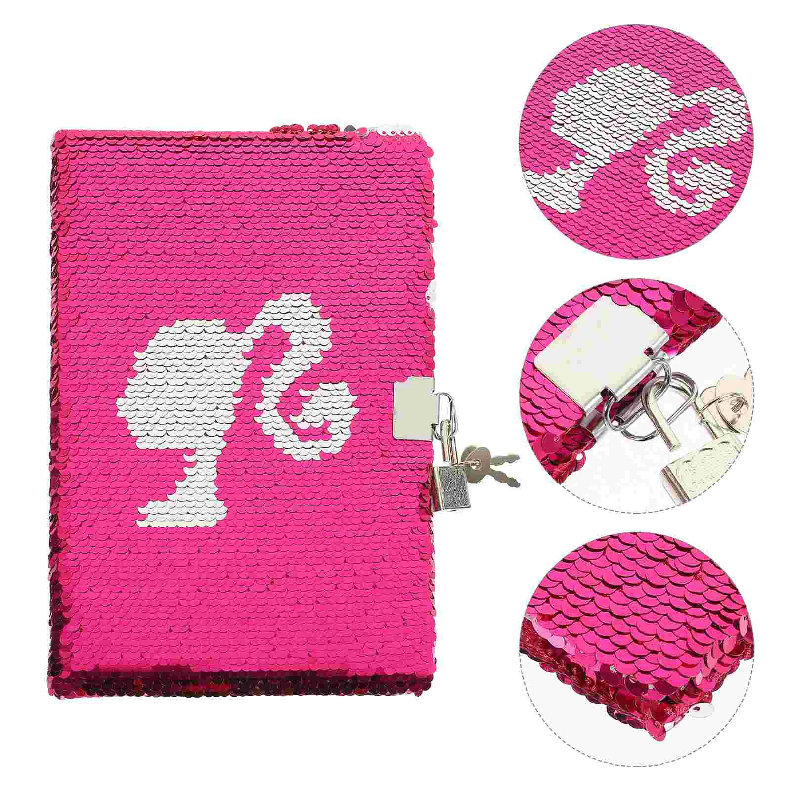 

Fish Scale Notebook Lockable Diary Toddlers Adorable Notepad Sequin Girls Journal Notebooks