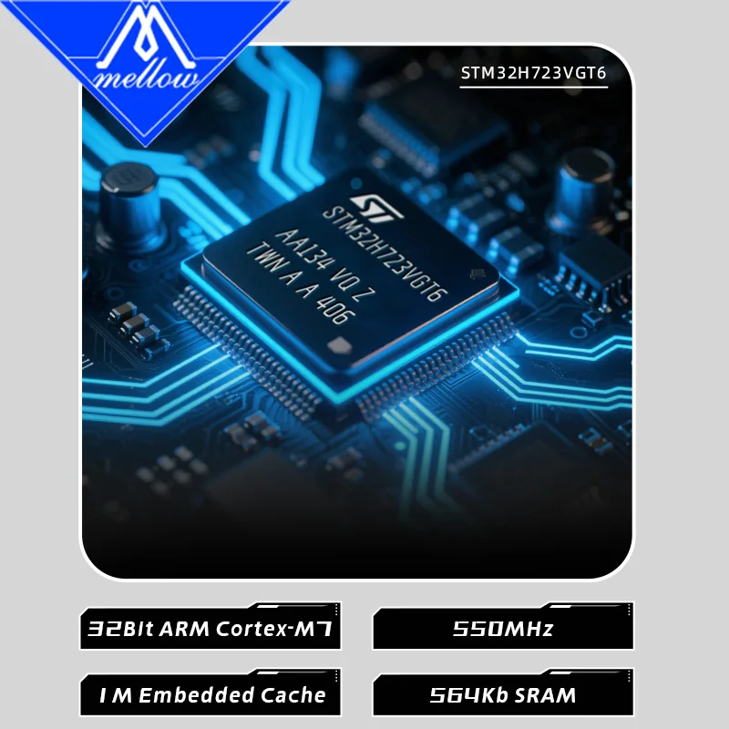 Фото Материнская плата Mellow FLY C5 V1.0 SOC H618 MCU H723 550 МГц для высокоскоростных аксессуаров для 3D-принтеров DIY E3 V3.0 Ender3 V2 CR10 Voron V0.1 №3