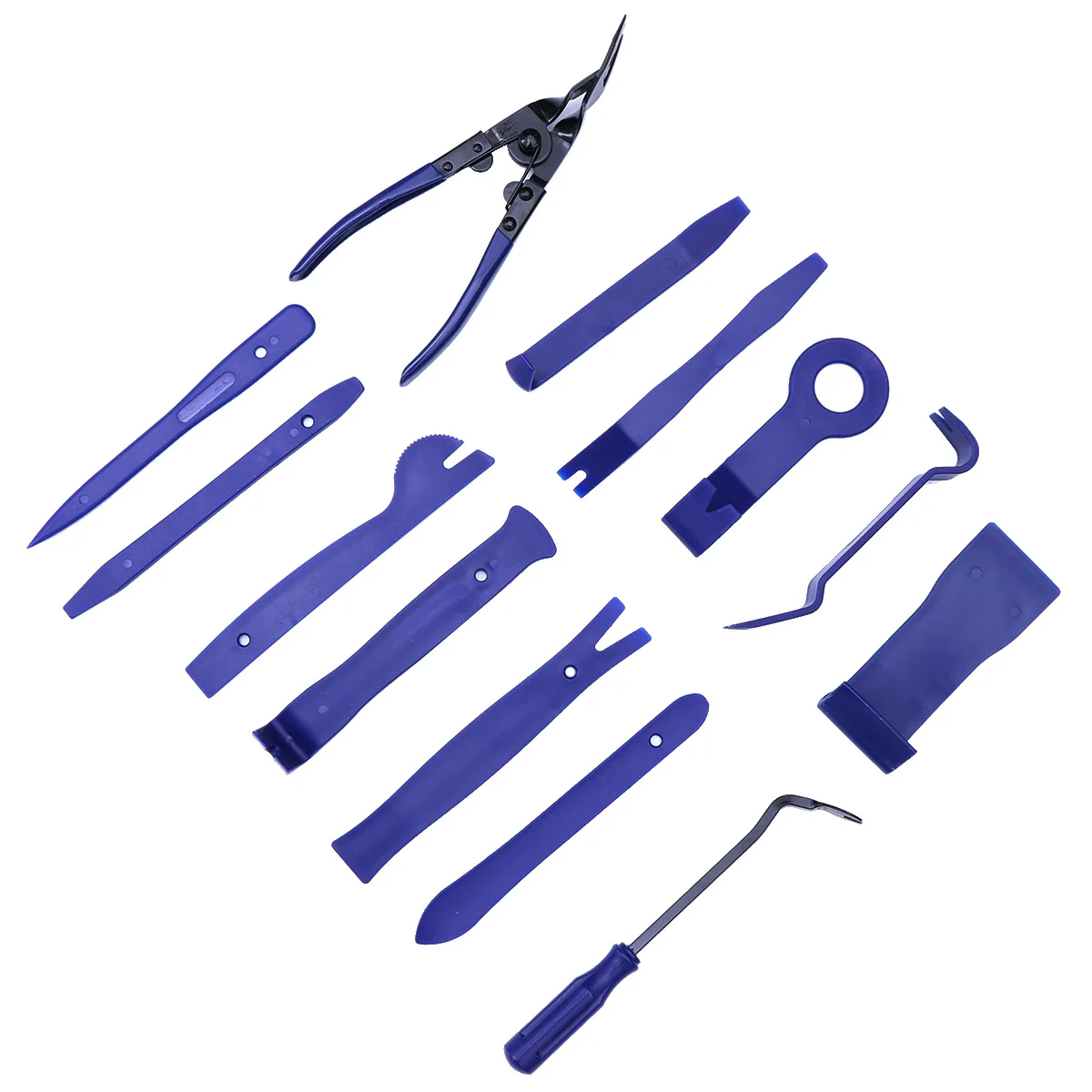 

13pcs Auto Trim Removal Tool Kit with Clip Removal Plier and Fastener Removers Car Interior Upholstery Pry Tool Set (Blue)