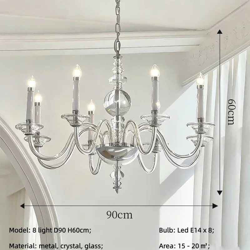 

Люстра-канделябр SaloEElaitte, хрустальная, светодиодная