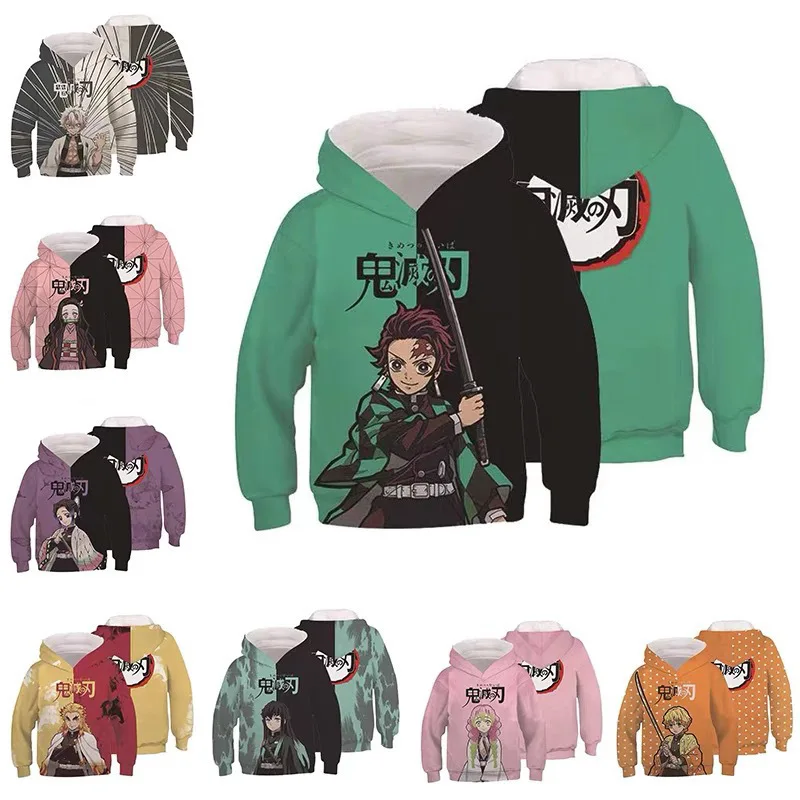 

Demon Slayer Cosplay Hoodies Long Sleeve Pullover Sweatshirt Anime 3D Printing Hoodie Casual Kids Tops Cartoon Costumes 2022