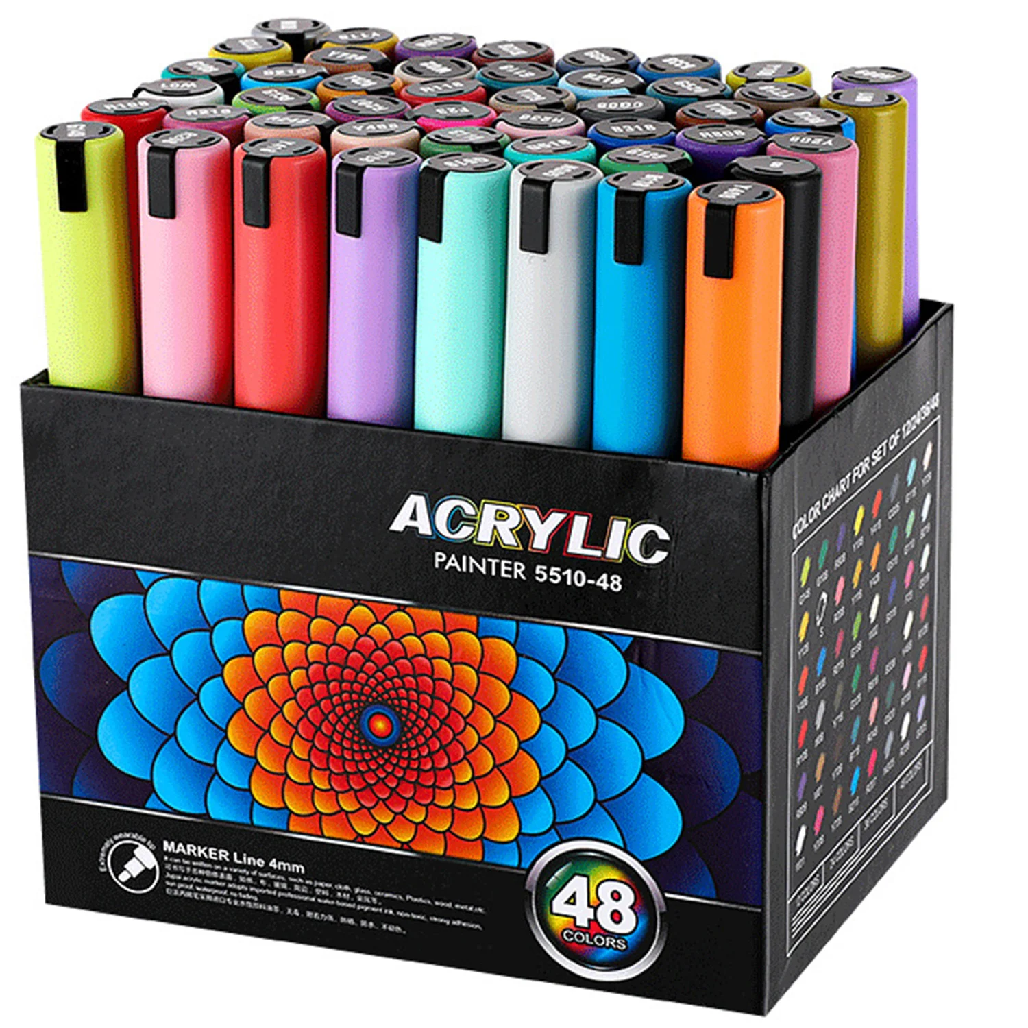 

Acrylic Paint Markers 2.0mm Tip Paint Pens,Graffiti Markers 60 Colors Permanent Markers for Painting Crafts Making Art Supplies