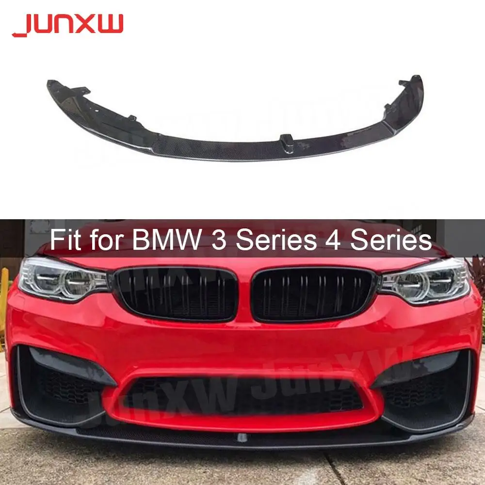 

3 шт./комплект, карбоновые разветвители для бампера BMW 3 серии F80 M3 4 серии F82 F83 M4 2014-2019 FRP, черные неокрашенные