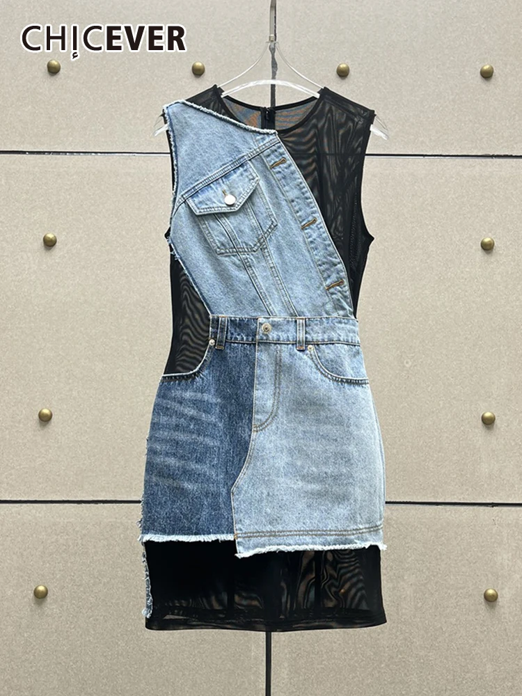 

Женское мини-платье без рукавов, с круглым вырезом и высокой талией