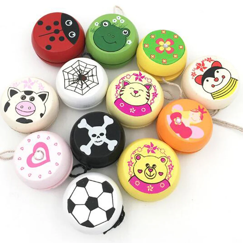 

4.8cm Lovely Wooden Yo Yo Personality Creative Building Personality Sport Hobbies Classic Yoyo Toys For Children Christmas