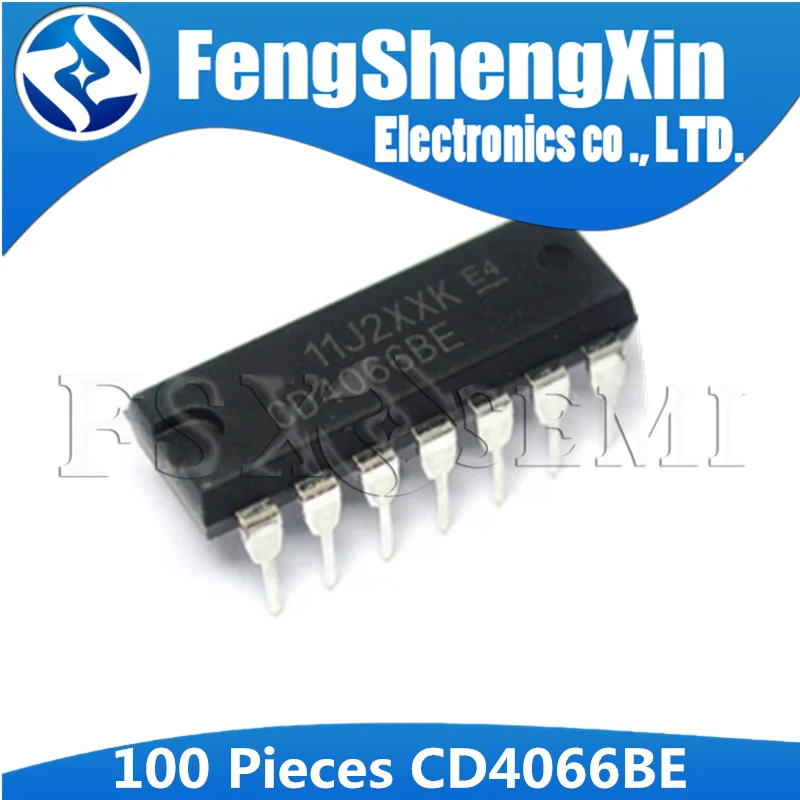 

100pcs/lot CD4066 CD4066BE DIP-14 CMOS QUAD BILATERAL SWITCH IC