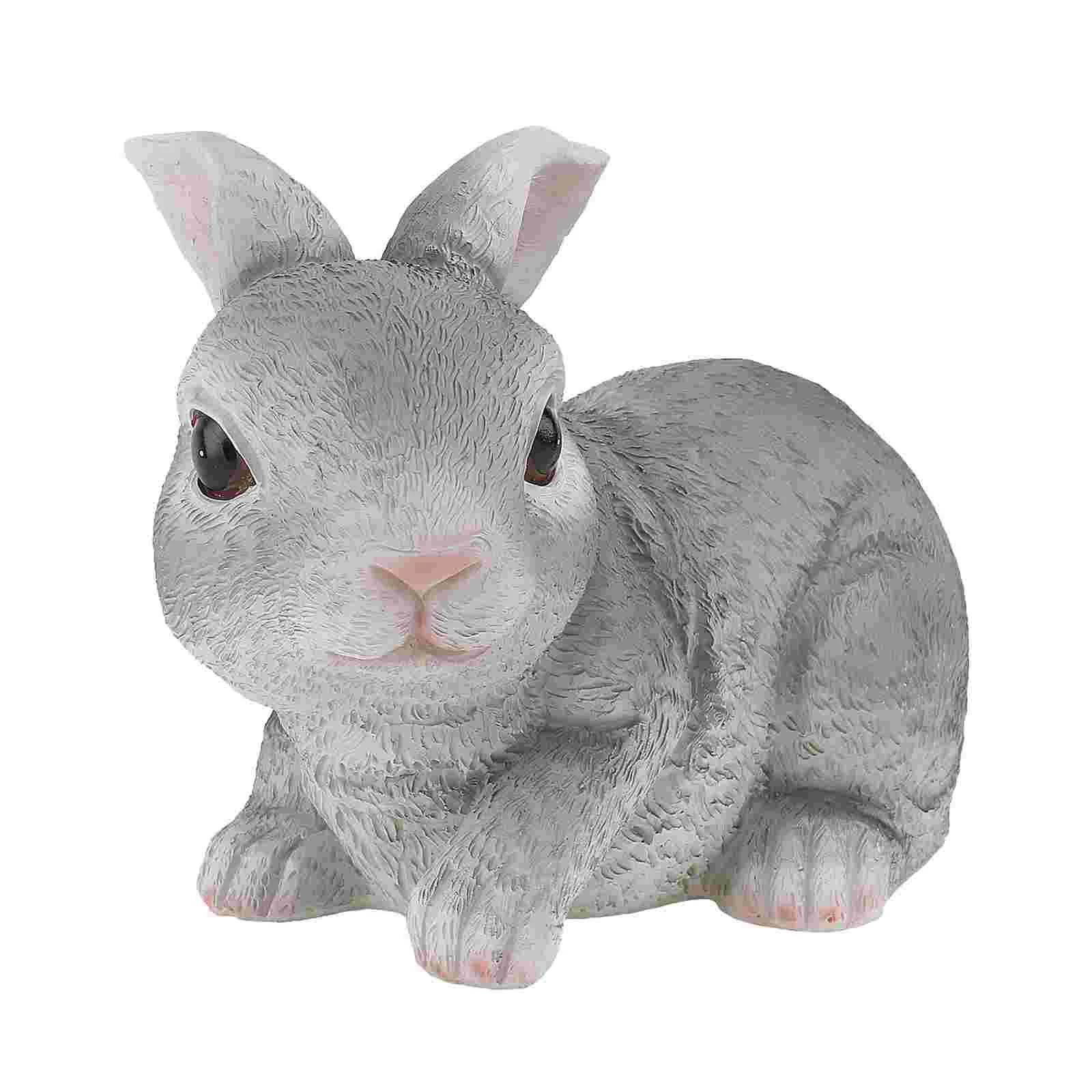 

Simulation Bunny Animal Ornament Resin Craft Garden Adornment Yard Rabbit Decor