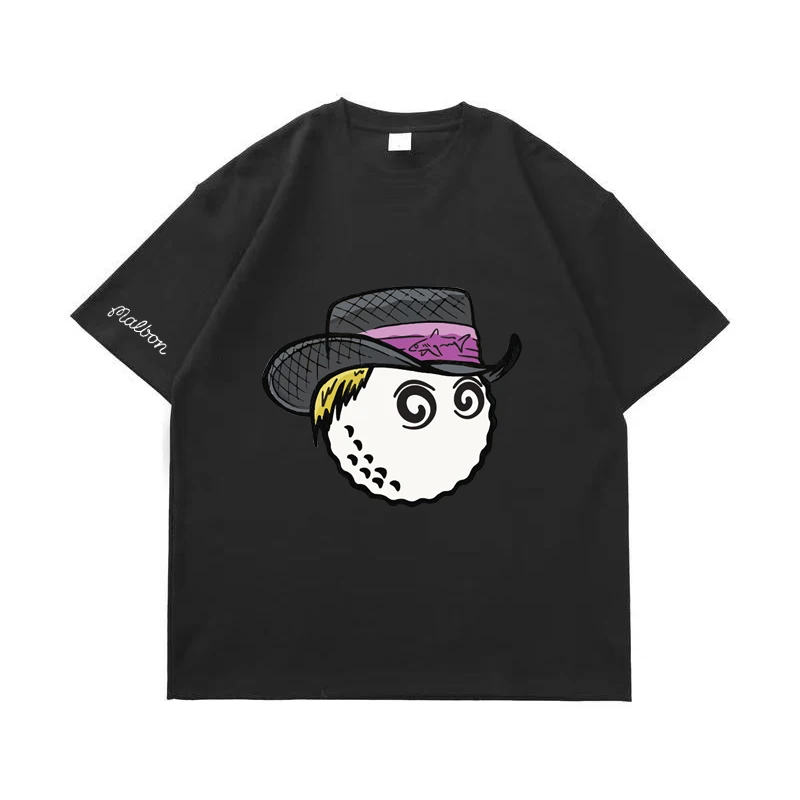 High Quality Cotton Golf T-Shirt for Men Women Summer Golf Bucket Hat Short Sleeve Top Fashion Couple Loose Malbon Golf Clothing