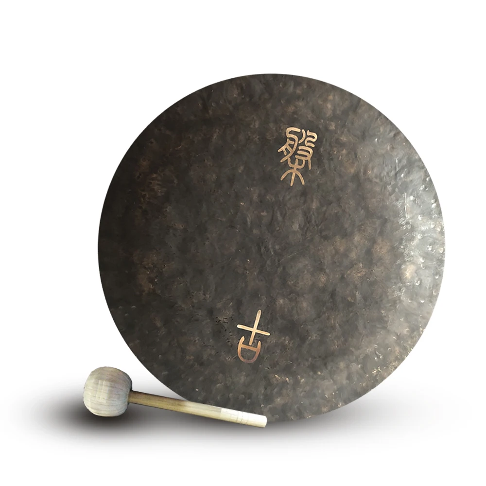 

Chinese Bronze Gong 34'' Earth Tone Gong for Sound Healing and Meditation Hammered Gong without gong stand