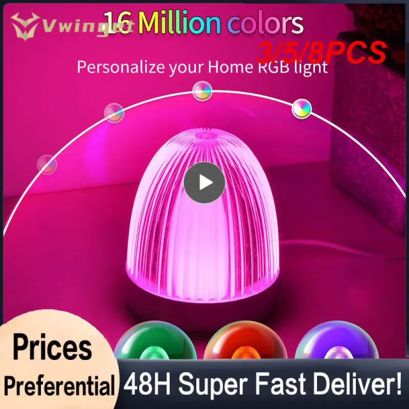 

3/5/8PCS Tuya Wifi Colorful Reading Light Dimmable Rgb Voice Control Smart Table Lamp Tuya Voice Control Night Light Wifi