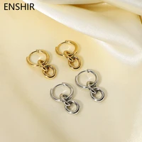 ehshir 316l stainless steel double hoop earrings european and american classic fashion womens earrings party jewelry gifts