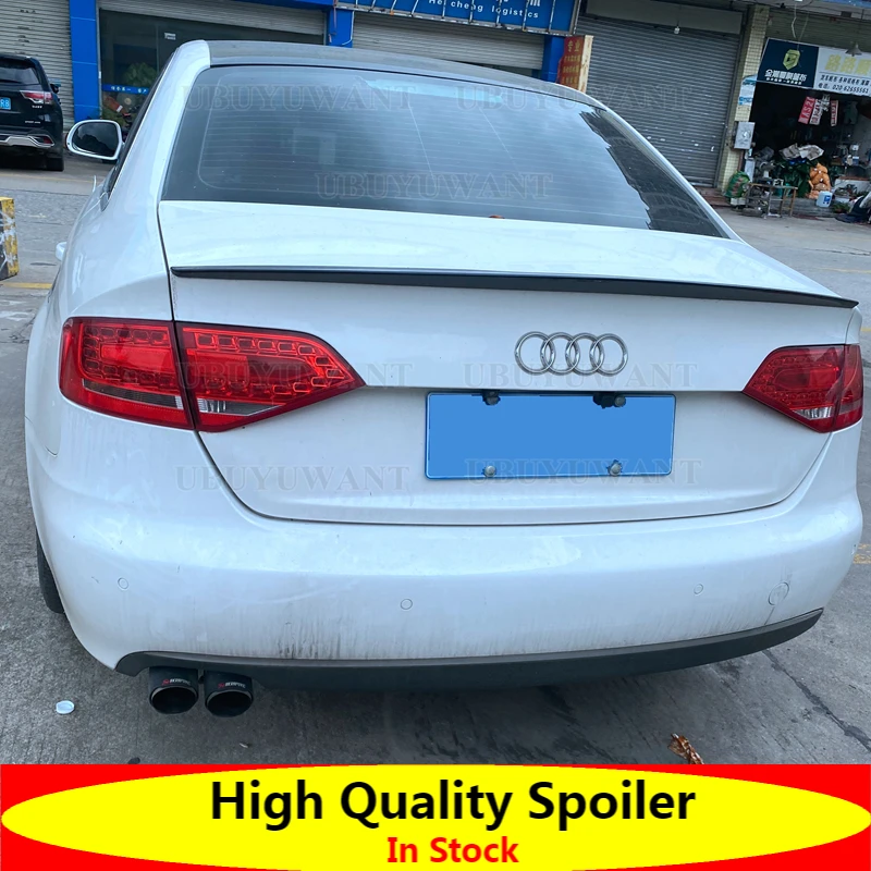 

For Audi A4 B8 B8.5 Spoiler 2009 2010 2011 2012 2013 2014 2015 2016 ABS Plastic Unpainted Tail Wing Primer Color Rear Spoiler